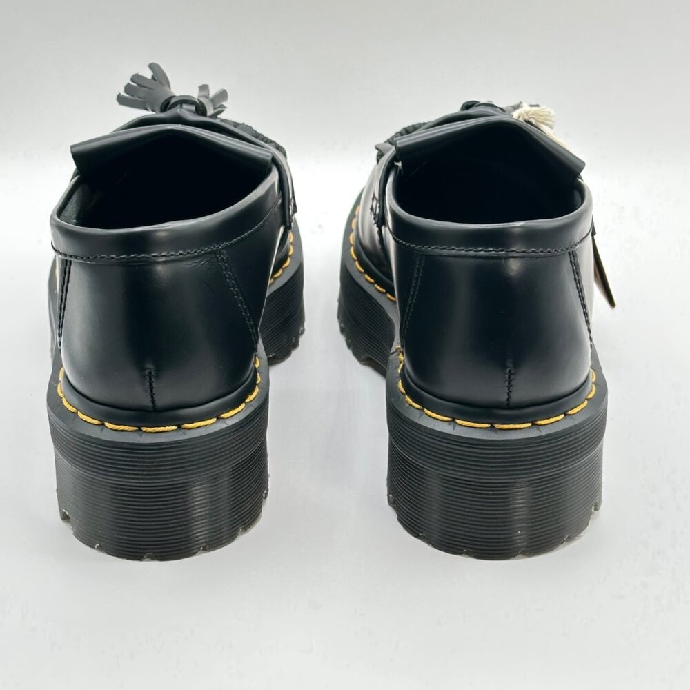 Dr. Martens Adrian Quad Black Leather Tassel Platform Loafers Women's 8 Men’s 7 - Picture 4 of 8